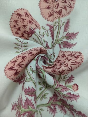 Hand Block Printed Soft 100% Cotton Fashion Neck Scarf For Women Lightweight Scarves Floral Wrap, Summer Travel & Daily Wear, Hair, Patterned, Boho, Gift