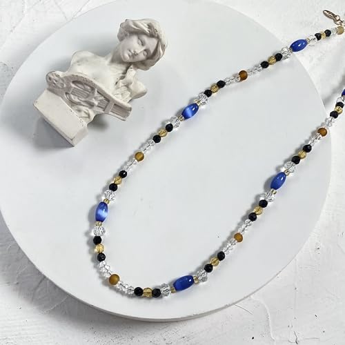 Women's Strand Necklaces 18 Inch Colorful Resin Stone Beaded Boho Necklace Hippie Jewelry for Women, Bohemian Layered Style Necklace with Gift Box for Wedding, Music Festival, Vacation, Date Night Jewelry