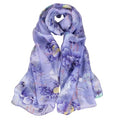 100% Mulberry Silk Women's Neck Silk Scarf-Lightweight Shawl,FLoral Print Beach Silk Wrap-Scarves for Photography - color: Blue