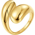 Gold Silver Rings Set for Women Chunky Statement Rings ZC Dome Evil Eye Croissant ring Thick 18K Gold Plated Band Rings - color: Teardrop, size: 6