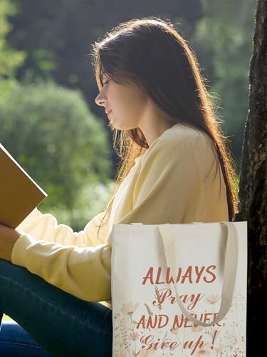 Christian Floral Tote Bags Bulk for Women Bible Verse Canvas Totes Religious Church Bags for Inspirational Gifts - color: Christian Wildflowers