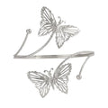 Upper Arm Cuff for Women, Simple Sexy Harness Armlet Bracelet with Crystal Adjustable Upper Arm Chain Bangle Arm Band for Women - color: Silver Butterfly