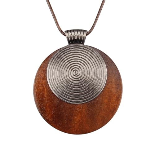 Bohemian Necklaces for Women Long Leather Necklace with Large Pendant Chunky Boho Hippie Jewelry Pendant Chocker Necklace - style: Boho Necklaces