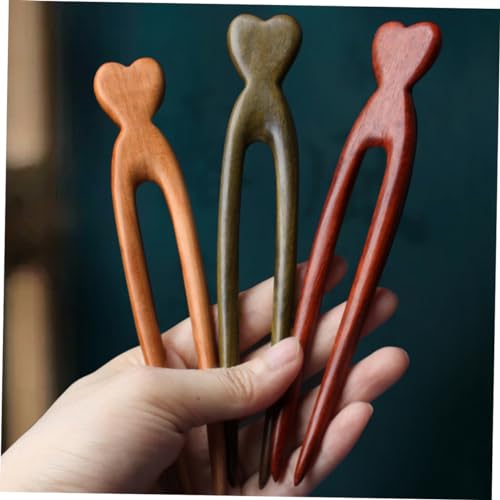 FOMIYES Wooden Hair Stick Double Prong Vintage Hairpin for Women Lightweight Natural Wood Hair Fork Decorative Handmade for Everyday Updos