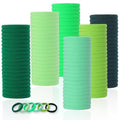 LuSeren 120 Pcs Green Hair Ties for Women, No Damage Soft Seamless Nylon Hair Elastics for Thick Hair, Ponytail Holders,6 Gradient Green Hair Accessories - color: Green