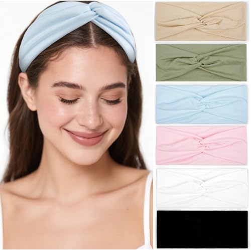 TERSE Headbands for Women Non Slip: Twist Spring Head Bands for Women's Hair Trendy Solid Color - color: Headbands Color-B