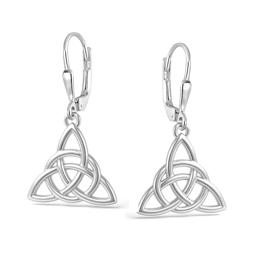 LeCalla 925 Sterling Silver Leverback Drop Earrings | Lightweight Italian Teardrop Dangle Earring for Women - color: Celtic Knot Drop