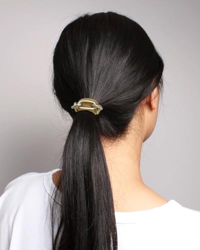 Ponytail Holders Hair Ties, Girls Soft Elastic Hair Tie Bracelet for Women with Silver Jewelry Cute Stretchy Pony Tails Hair Ties for Girls Gifts (Caramel with Silver) - color: Caramel-05
