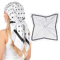 Pistha Head Scarf Bandana for Women, Satin Scarf for Hair, Large Square Silk Bandana Headscarf for Women and Men 35 Inch - style: Dot-white