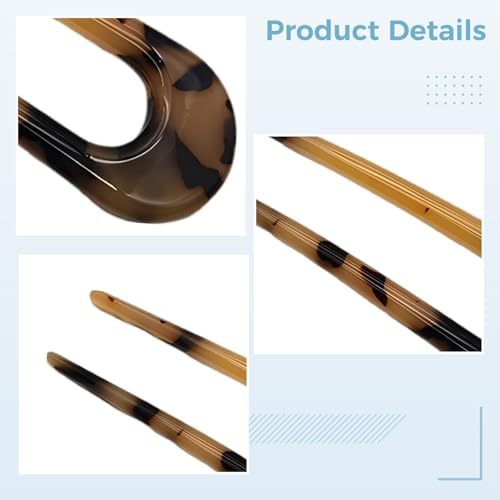 2 Pcs U Shaped Hair Pins, Plastic Hair Fork Stick For Women, Simple Design