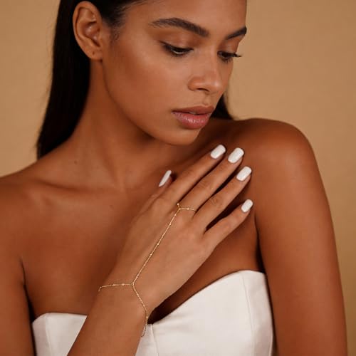choice of all Hand Chain Bracelet Gold Finger Ring Bracelet Hand Chain for Women Trendy Birthday Jewelry Gifts - color: A1:Hand Chain Bracelet-gold