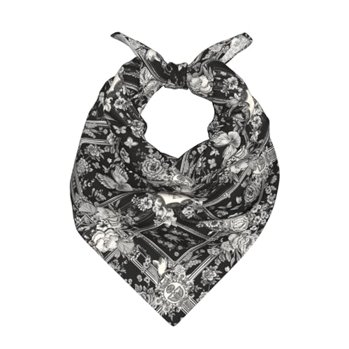 Head Scarf Hair Neck Scarves for Women Fashion Silk Satin Purse Bag Scarfs Handbags Bandana Neckerchief - color: Black White Plant Floral
