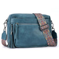 MEITRUE Crossbody Bags for Women, Vegan Leather Crossbody Purse Trendy Multi Pockets Shoulder Handbag with Tassel - color: 03-peacock Blue