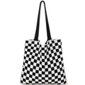 Ayieyill Crochet Tote Bag For Women, Crochet Mesh Beach Tote Bag Summer Vacation Aesthetic Boho Knit Bag for Women - color: N/Black Check