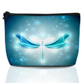 Blue Glowing Dragonfly Cosmetic Bag Abstract Makeup Bags,Travel Make up Bags for Women Girls Cute Zipper Pouch Toiletry Organizer Bag Travel Essentials - color: Blue Glowing Dragonfly