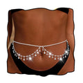 Rhinestone Waist Chains Crystal Waist Chain with Pendant Abdominal Chain Thin Minimalist Body Chain Jewelry for Women Beach Rave - style: B-Star-Sliver