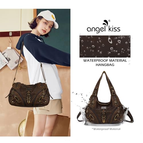 Angelkiss Hobo Purses and handbags for Women Satchel Handbag Women Purses Large Daily Shoulder Bags | Purses - color: 801brown