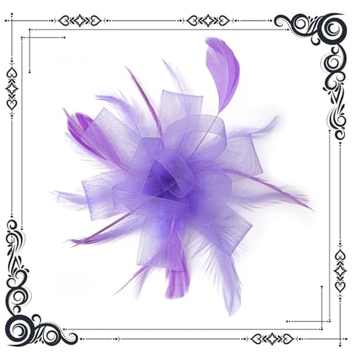 dressfan Womens Fascinator Hat Headpiece 20s Vintage Wedding Hair Accessories for Derby/Wedding/Cocktail/Tea Party - color: Purple