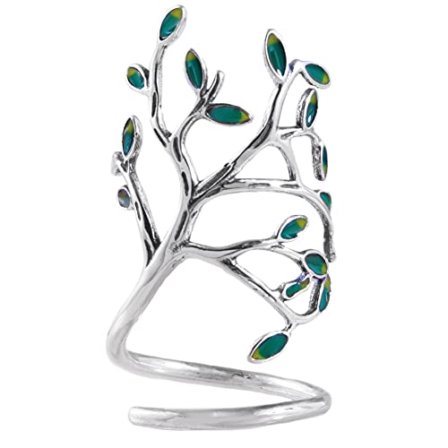 Helen de Lete Innovative The Tree Of Life Sterling Silver Open Ring for Both Women and Men