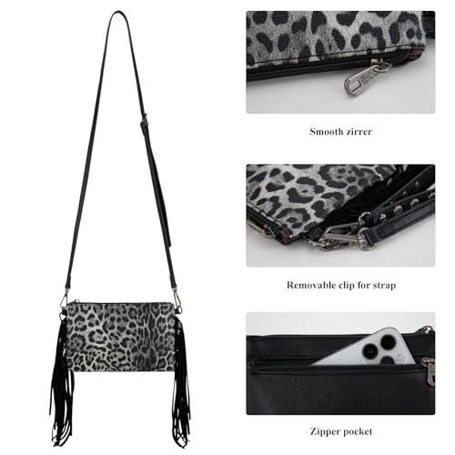 Montana West Western Purse for Women Crossbody Bag Wristlet Clutch Purse - color: A3 Leopard Brack