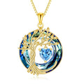 POPLYKE Mothers Day Gifts for Mom Her Wife Tree of Life Necklace 925 Sterling Silver Birthstone Pendant with Crystal Anniversary Birthday Wedding Jewelry for Women - color: 12-Dec-Blue Topaz, style: 18K Gold Plated-Blue Crystal