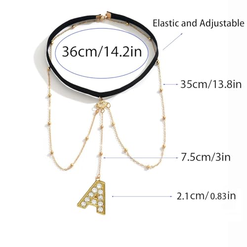 Letter Initial Leg Chain Thigh Jewelry for Women Summer Beach Bead Leg Chain Name Elegant Elastic Body Chain Jewelry - color: J