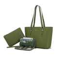 Purses And Wallets Set For Women Work Tote Satchel Handbags Shoulder Bag Top Handle Totes Purse With Matching Wallet - color: A52-3pcs/Set Green