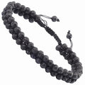 MASSIVE BEADS Double Layer Natural Chakra Healing Power Crystals Macrame Bracelet Yoga Stone Beads Gemstone Meditation Relax Anxiety Bangle for Unisex Women Men - color: Black Lava, size: 4mm