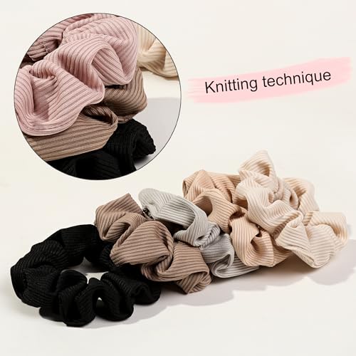 8 Hair Scrunchies for Women - Hair Ties No Damage Both for Thick Hair or Thin Hair Curl Hair No Crease Scrunchies Ponytail Holder No Hurt Your Hair - color: 8Mixed Color