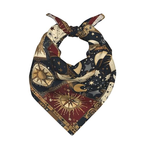Head Scarf Hair Neck Scarves for Women Fashion Silk Satin Purse Bag Scarfs Handbags Bandana Neckerchief - color: Black Goth Constellation