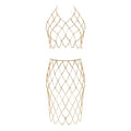 Women's Sexy Suit Body Chain - color: Gold Color-Bra Body Garment Chain Waist Chain Suit-6