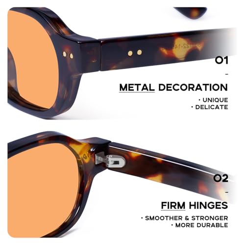 mosanana Retro Hexagon Sunglasses for Women Trendy Small 2026 MS52595 - color: C3 Tortoise/Orange