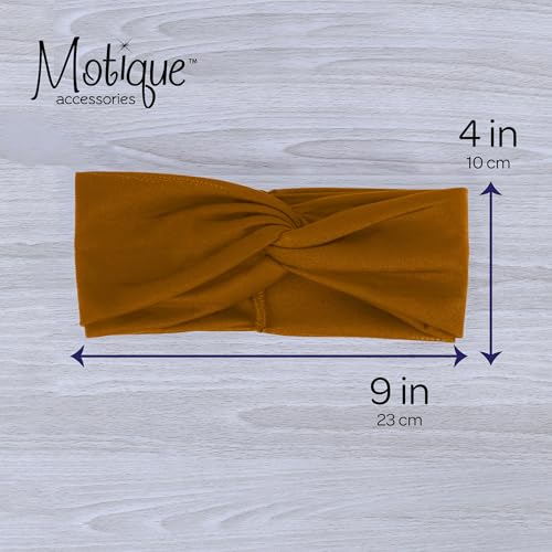 Motique Accessories Solid Twist Turband Headwrap Hair Band for Women (Camel) - color: Camel
