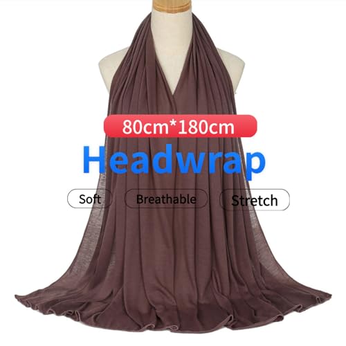 Harewom Head Wraps for Black Women Stretch Head Scarf Long African Hair Wraps Turban Headwraps Jersey Headbands - color: 1pcs -Coffee