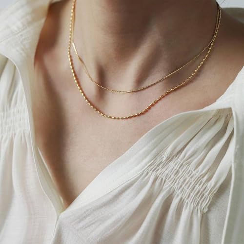 Long tiantian Chunky Gold Necklace Stack Chain Necklaces for Women Statement Layered Paperclip Choker Necklaces Statement Necklace for 80s 90s & Night Out Outfits Paperclip Style Fashion Jewelry - color: A6:L