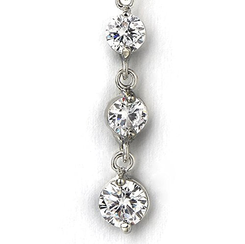 COOLSTEELANDBEYOND Belly Chain Belly Button Ring Body Jewelry Piercing Navel Ring with Long Dangle Cubic Zirconia - color: A-Metal Color:Silver; Stone Color:White