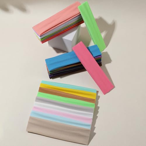 32PCS Elastic Headband for Women, Black Multicolor, 32 Pack, One Size, Daily Wear Hair Accessories, Casual Style, Comfortable Fit