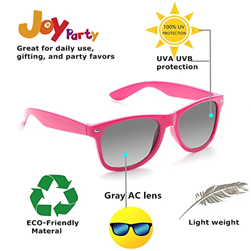 Eyegla Sunglasses Bulk Party Sunglasses Pack 80s Shades Eyewear Set for Men Women 8/10/20/30Pack - color: Hot Pink 30 Pack