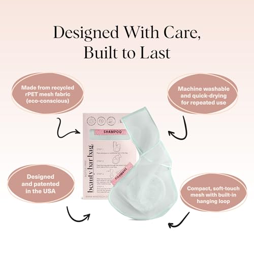 Kitsch Bar Soap Saver Pouch – Patented Mesh Soap Bag for Shampoo and Conditioner Bars - Extends Use & Prevents Soggy Mess - Recycled Beauty Bar Bag, Eco-Friendly - Mint - color: Mint