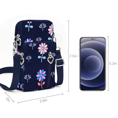 BIAOTIE Lightweight Small Crossbody bags Cell Phone Purses Travel Pouch Shoulder Bag for Women - color: Dark Blue-fl