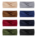 DRESHOW 8 Pack Headbands for Women Yoga Knotted Headbands Elastic Criss Cross Hair Accessories Sports Head Wrap Non Slip - color: 8 Pack: Earth Tones