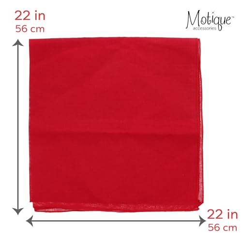 Motique Accessories Solid Color Bandana - Set of 6 Bandannas - color: Red