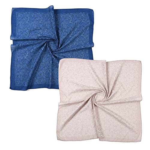 K-Elewon 27.5” Women Medium Square Scarf Head Scarf- 2PCS Neck Scarf Hair Scarf Head Sleeping Wraps Scarfs for Women H07 - color: Se05(2pcs)