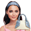 Sumolux Head Hair Scarf for Women Neck Purse Bag Handbags Scarf Like Silk - color: Blue New Cashew