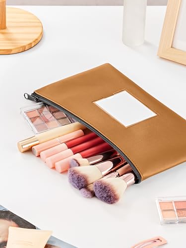 SMARTAKE 10-Pack Bank Deposit Money Bags with Zipper, 10 Colors Leather Bags Wallet Pouches with Label, for Cash, Coins, Cosmetics, Invoice, Bills, Tools, 11.5 x 6.2 Inches (Macaroon Colors) - color: Macaroon Colors
