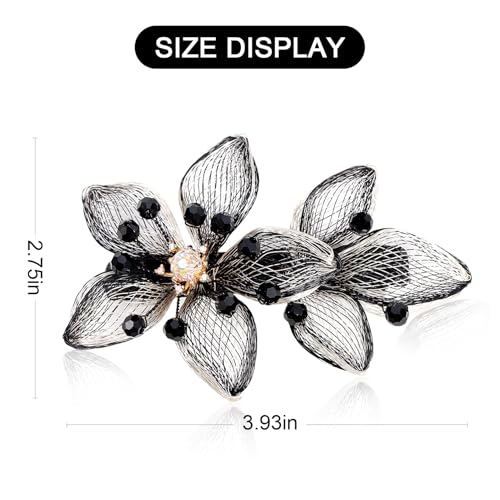Mistofu DIY Copper Wire Metal Hand-woven High-level design Barrettes Elegant Hair Accessories, Gifts for Women Girls (black-c) - color: black-c