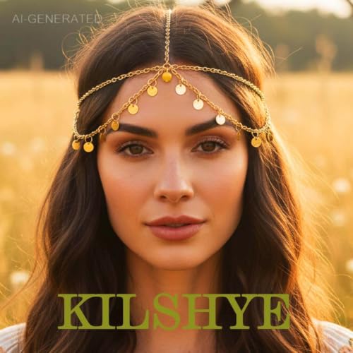 Kilshye Boho Sequin Head Chain Gold Prom Headpiece Hair Chains Festival Costume Headband for Women