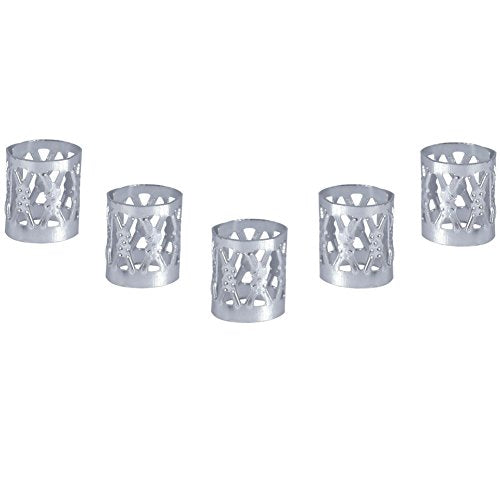 100PCS Braiding Beads Metal Cuffs,New Colorful Dreadlocks Beads Hair Braid Rings Clips Dread Locks, Rings Cuff Hair Decoration Braiding Filigree Tube Hair Jewelry (Silver) - color: Silver