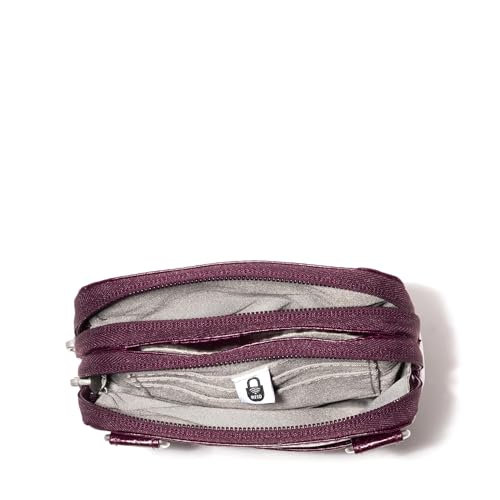 Baggallini Women's Modern Take Two Rfid Crossbody - color: Mulberry Gloss Ripstop