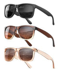 KALIYADI Womens-Sunglasses Polarized-Sunglasses for Women: Retro Trendy Sun Glasses With UV400 Protection for Driving Travel - color: (3 Pack) Black/Gradient Brown/Crystal Brown